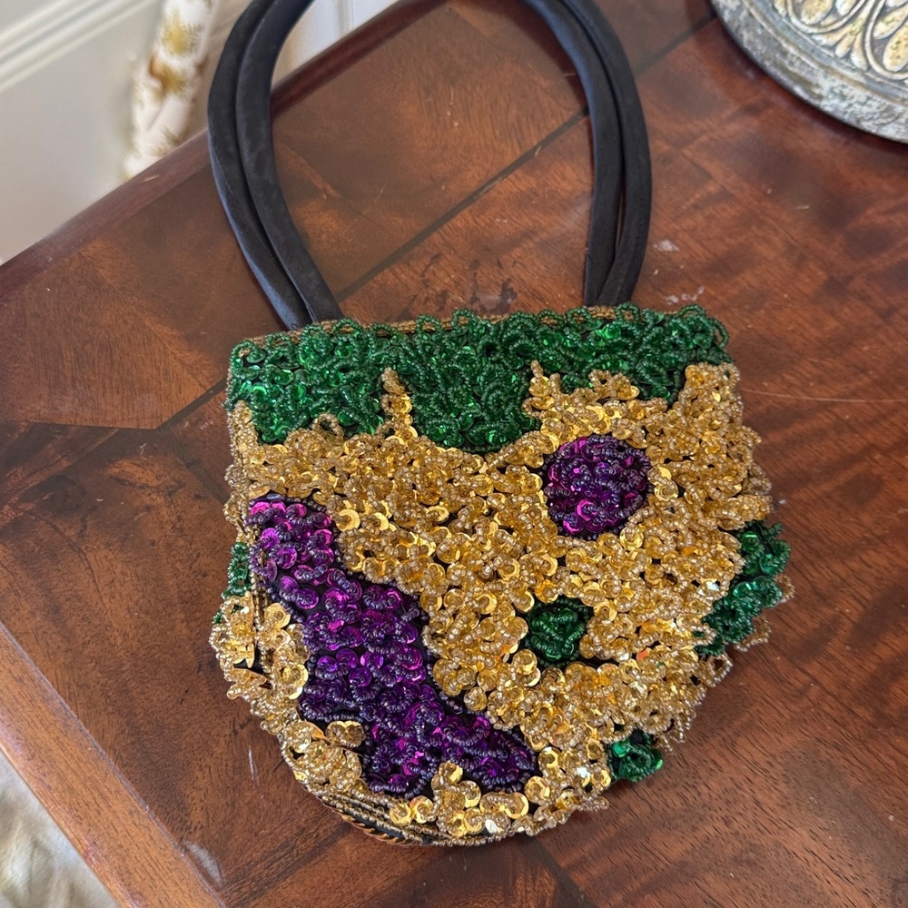 MARDI GRAS ladies beaded vintage small bag very good condition - Picture 2 of 12